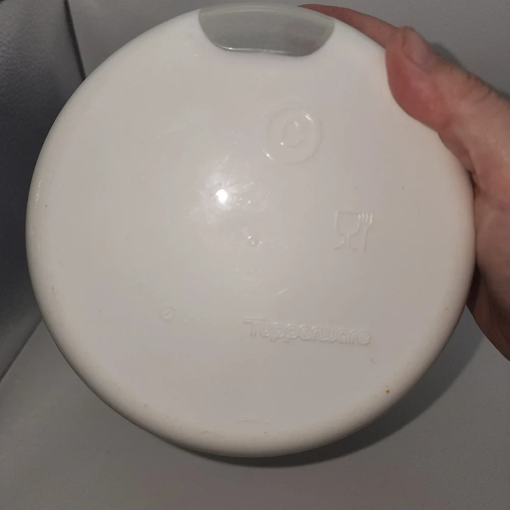 Tupperware Modular Mates One Touch Canister Set White Navy Blue 3 Piece Nesting